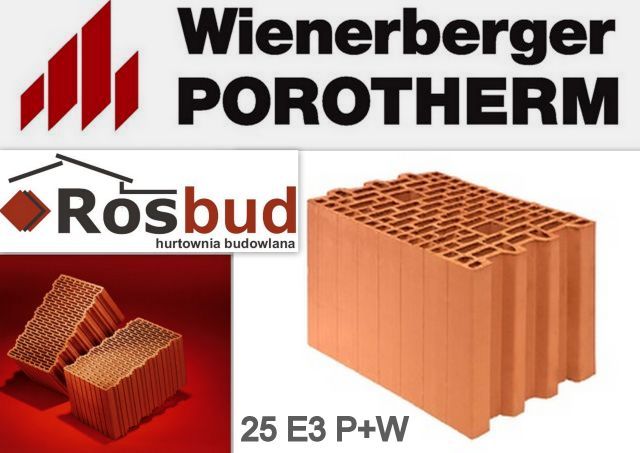 Pustak ceramiczny Porotherm 25 E3 Wienerberger