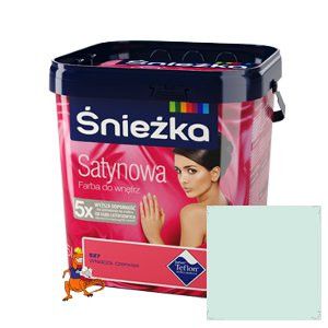 FARBA SATYNOWA Z DODATKIEM TEFLON KOLOR MIĘTOWE ORZEŹWIENIE 5L FIRMY ŚNIEŻKA
