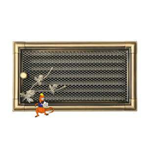 KRATKA KOMINKOWA RETRO Z ŻALUZJĄ 160x320MM ZŁOTA PATYNA PARKANEX
