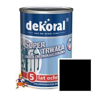 EMALIA CHLOROKAUCZUK STRONG KOLOR CZARNY GRUNTOEMALIA DO NAWIERZCHNIOWEGO OCHRONNEGO MALOWANIA SUPER TRWAŁA 10L FIRMY DEKORAL 