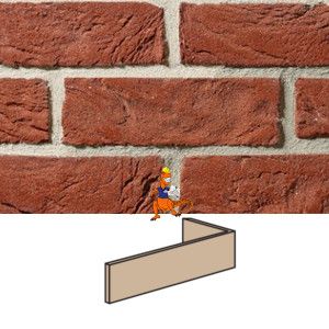 NELISSEN PŁYTKA KLINKIEROWA KĄTOWA RĘCZNIE FORMOWANA ANTIEK ROOD WDF65 215x102x25/30x63 MM