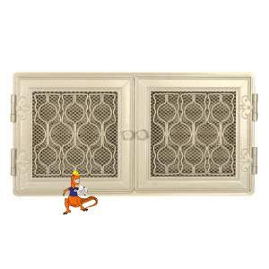 KRATKA KOMINKOWA STYLOWA Z ŻALUZJĄ 210x430MM BIAŁY ANTYK PARKANEX